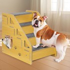 18 Inch 4-step Wooden Pet Stairs Nonslip Carpeted Dog Stairs Ramp Pet Furniture
