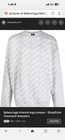 Balenciaga Men s Intarsia Logo Crew Neck Sweater  Grey  Large