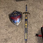Fantasy Zelda Master Sword Set Stainless Steel W scabbard   Shield