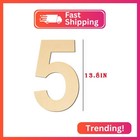 15 Inch Large Wooden Number 5 - Blank Unfinished Wood Numbers For Diy Craft  Sig