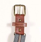 Vintage Retro 70s 80s Striped Twill Stretch Belt Adjustable 
