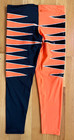 Men   s Pro Wrestling Tights Orange   Black W  Side Design Sz L 38   40 Spandex