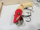 Heddon Joint Vamp Fishing Lure 3552 Wooden With Glass Eyes With Box 6 1 2 