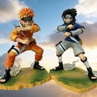 20cm 8in New Naruto Anime Figure Uzumaki Naruto Sasuke Battle Scene Model