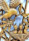Vintage Mid Century Modern Syroco Wood resin Wall Plaque Openwork Design-birds