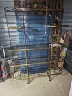 Vintage French Bakers Rack 3 Tier Scrolling Wrought Iron And Brass Etagere