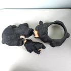 Lot Of 3 Black Bear Resin Statues Figurines Rustic Lodge Cabin Home Decor