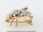 2ct Round Moissanite Bee Design Women s Pin Brooch 14k Yellow Gold Plated Silver