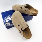Birkenstock Boston Narrow wide Women Men Suede Clog Taupe Shoes Eu37-45 With Box