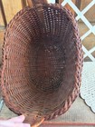 Vintage Cottagecore Wicker Basket W  Handle Braided Rim Woven Easter