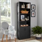 71  Tall 5-shelf Wood Bookcase Storage Shelving Wide Bookshelf With Doors