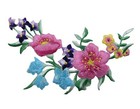 Floral Arrangement flowers Pink purple blue Iron On Applique embroidered Patch