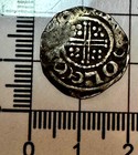 X402   Medieval Hammered Silver Short Cross Penny - Class Vii  Nichole   London