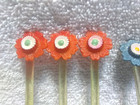 Set 15 1960 s Flower Power Hand Painted Multi-colo Swizzle Stick Great Vintage