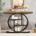 41 3  Industrial Console Table  4-tier Entryway Sofa Table  With Storage Shelves