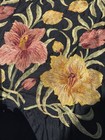 Antique Silk Embroidered Black Floral Piano Scarf Shaw