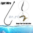 100pcs Aberdeen Hooks Long Shank Light Wire Fishing Hook Live Bait Freshwater