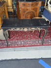 Vintage French Louis Xv Style Black Lacquered Console Table  Hand Painted