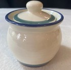 Pfaltzgraff Northwinds Sugar Bowl W  Lid Blue Green Stripe Band Replacement Usa