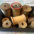 Vintage Wooden Thread Spools Lot Of 13 Sewing Craft Corticelli Coats   Clark