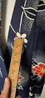 Authentic Vintage Japanese Yukata Kimono Navy Blue Flower Cotton Robe Excellent