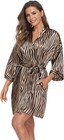 Women Satin Kimono Robe Silky Bridesmaid Wedding Bathrobe