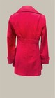 Westi Women s Pink Double-breasted Pea Coat Mid-length Collared Pockets