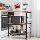 Bakers Rack With Power Outlet Microwave Stand Cart With Storage Coffee Statio   