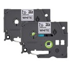 2-pack Genuine Brother Tze-221 P-touch Label Tape 3 8  Black white Tze221-2pk