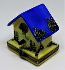 Limoges France Box - Rochard - Vintage Birdhouse   Robin - Bird House - Flowers