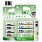 Ebl 8 Packs Rechargeable Aaa Batteries 1100mah 1 2v Ni-mh Triple A Battery Nimh