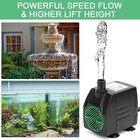 80gph Submersible Water Pump Adjustable Flow For Fountains Aquariums Hydroponics