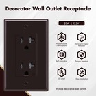 50pack Brown Outlet Socket  Decora Duplex Receptacle  20 Amp 125 Volt With Plate