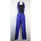 Rare Vintage Western Ethics Set - Blue And Black Colorblock Vest Top And Jeans