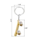 Skateboard Keychain Mini Cute Skate Board Key Chain Keyring Pendant Gold