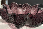 Vintage L g  Wright Amethyst Glass Bowl Daisy And Button Pattern