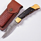 Custom Hand Made Forged Damascus Steel Folding Pocket Knife Backlock 963