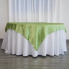 Sage Green 60x60 Satin Square Table Overlay Wedding Party Catering Light Gray