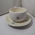 Vintage Franciscan Ware Atomic Starburst Cocoa Coffee Cup   Saucer