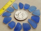 Genuine Beach Sea Glass Surf Tumbled Cornflower Light Blue Small Tiny Frosted V4