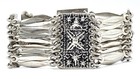 Vintage Alpaca Taxco Mexico Silver Tone Costume Alternative Spike Bracelet 7 75 