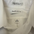 Men   s Van Heusen Long Sleeve Dress Shirt Fitted 16 34-35 White Poplin