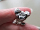 Antique Vintage Large Sterling Silver Disney Bunny Rabbit Fob Charm Pendant Old