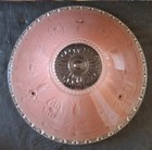 Vintage Art Deco Chain Hung Ceiling Light Fixture Shade Embossed Pink
