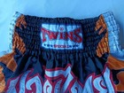 Twins Special Tiger Muay Thai Shorts - Size L Black Orange Flames Embroidered 