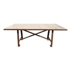 7 Ft Urban Industrial Metal Wood Dining Room Table Rivet Cast Iron Distressed B