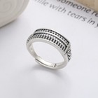 Retro 925 Sterling Silver Fashionable Copper Coin Wishful Thinking Open Ring