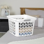  6 Pack  Square Plastic Laundry Basket 1 5 Bushel White Bulk Sterilite Hamper