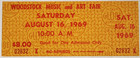 Woodstock 1969 Authentic Unused Saturday Ticket Mint W  Karp Coa