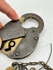 Iron Bronze 2 1 2 X 3   Padlock Barrel Key Lock Antique  Working Key Skeleton